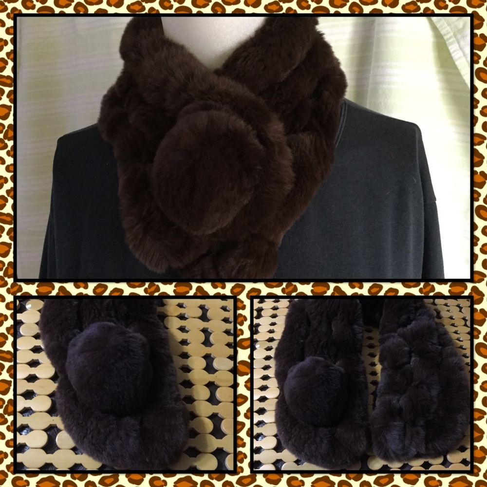 🆕 Genuine rabbit fur scarf ✨last one left✨ - Picture 3 of 4